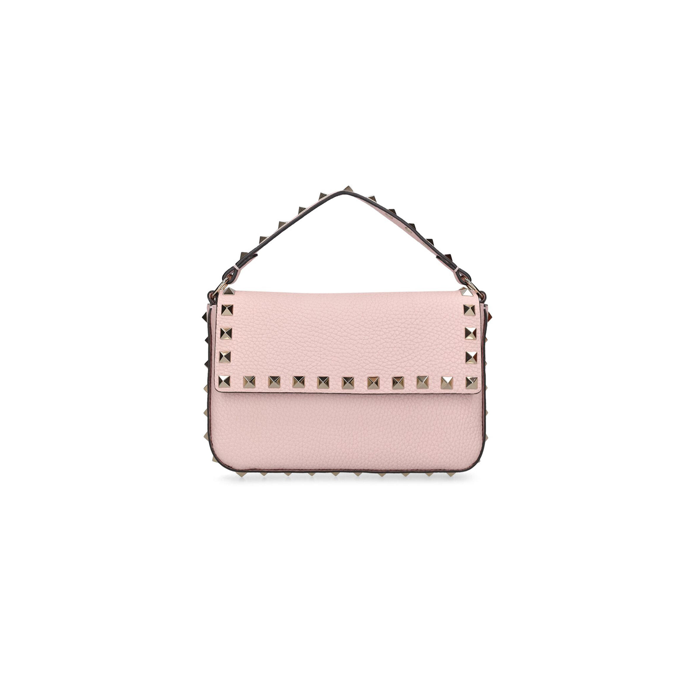 Va1e*ntin0 garavani small rockstud leather top handle bag ww2p0w07vsh-p45 (19*13.5*3cm)